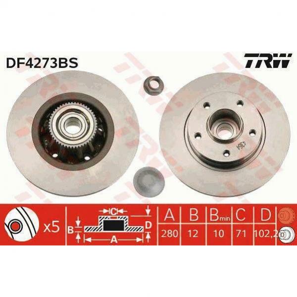 BRAKE DISC WITH BEARING TRW AUTOMOTIVE DF4273BS #1 image